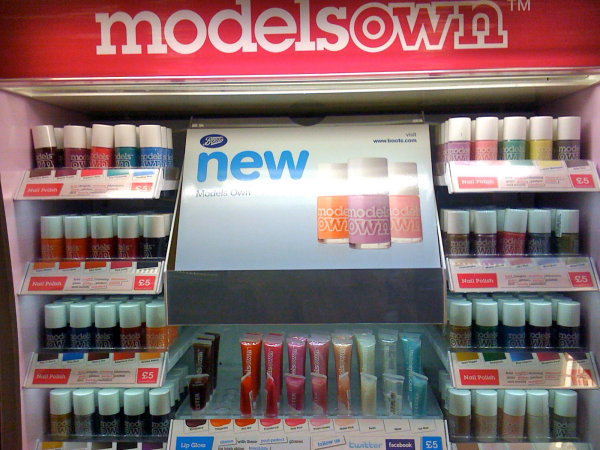 The Models Own Stand at Boots in Chelmsford, Essex The Models Own Stand at Boots in Chelmsford, Essex